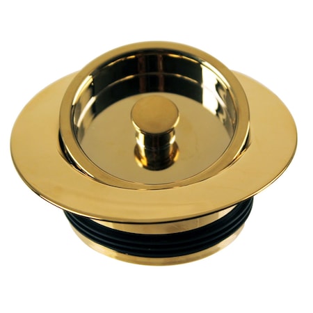 Westbrass Universal Replacement Disposal Flange and Stopper in Polished Brass D2091-03